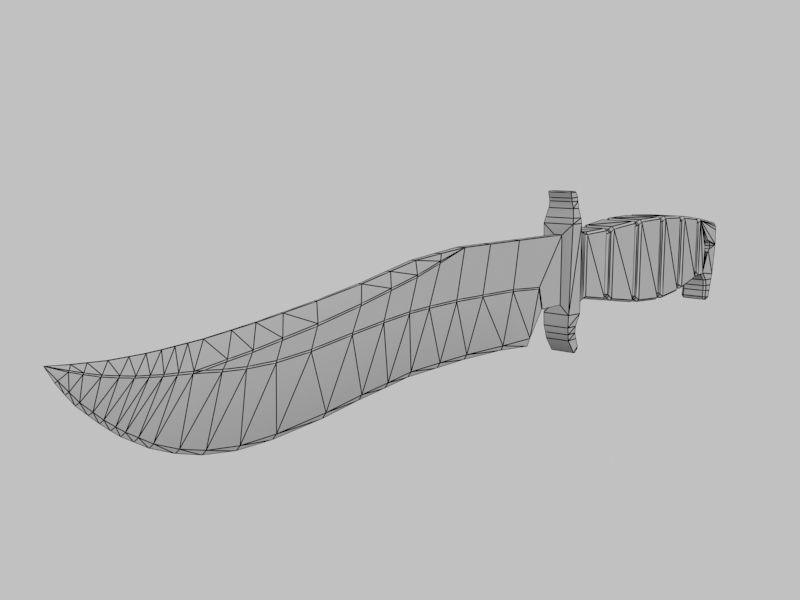 Clip Point Knife Free low-poly 3D model_7