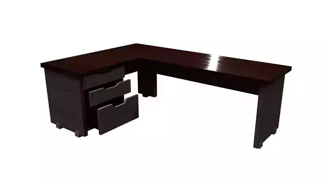 L Desk Wooden 