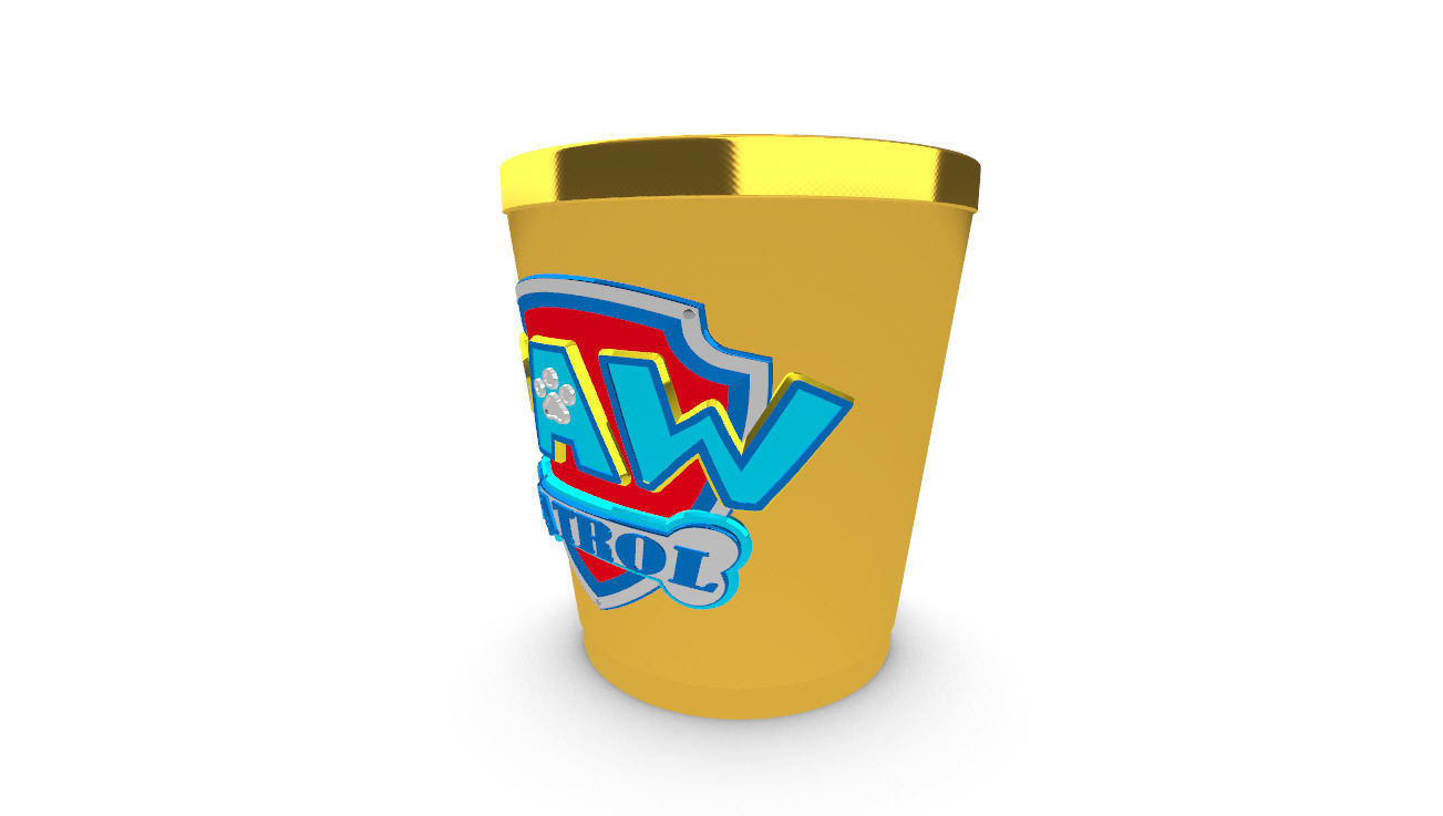 Paw Patrol Cup Container 3D Print Ready  3D print model_4
