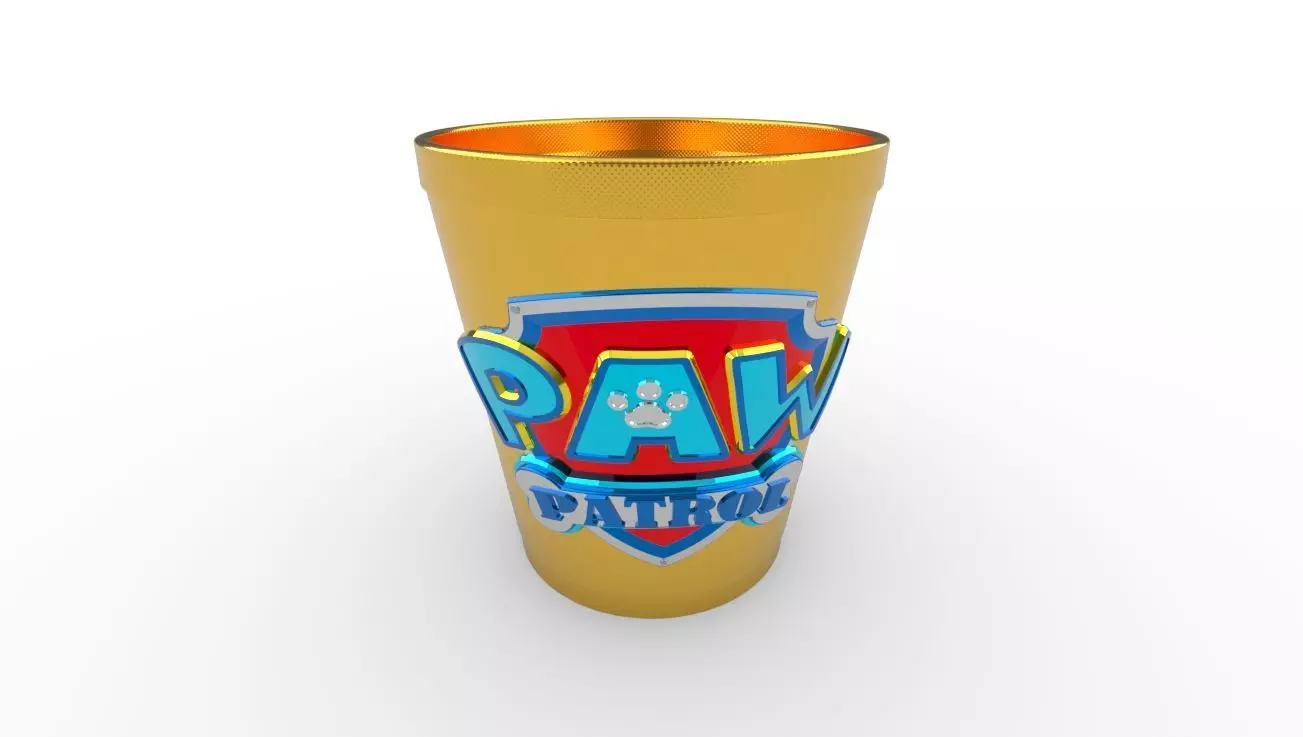 Paw Patrol Cup Container 3D Print Ready  3D print model_0