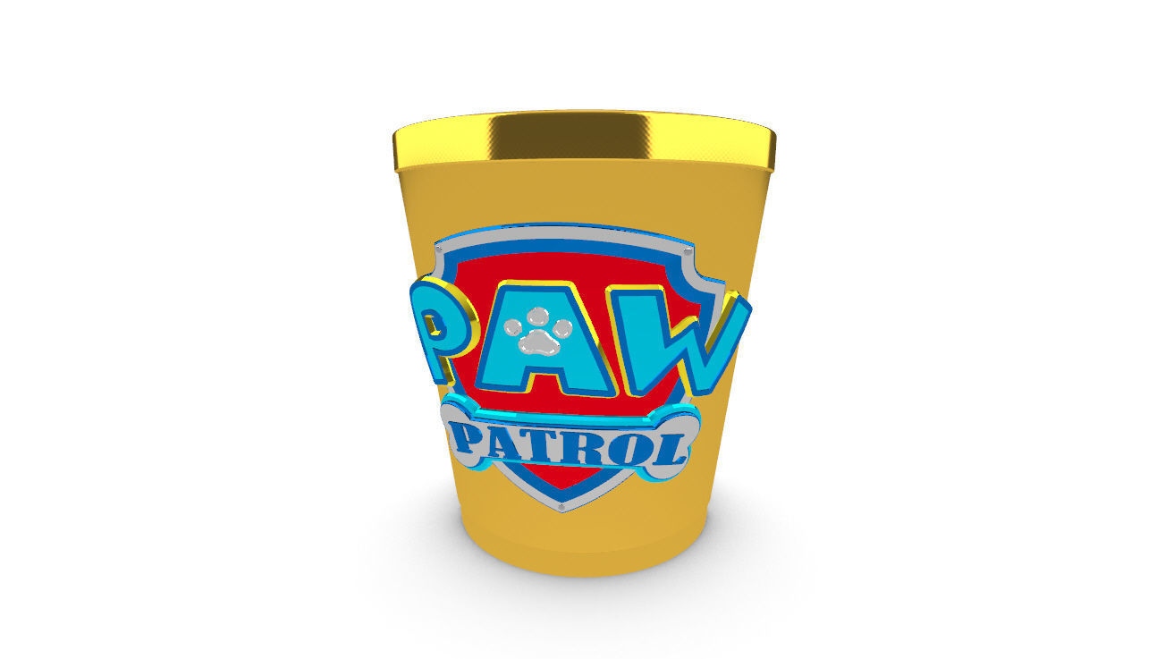 Paw Patrol Cup Container 3D Print Ready  3D print model_1