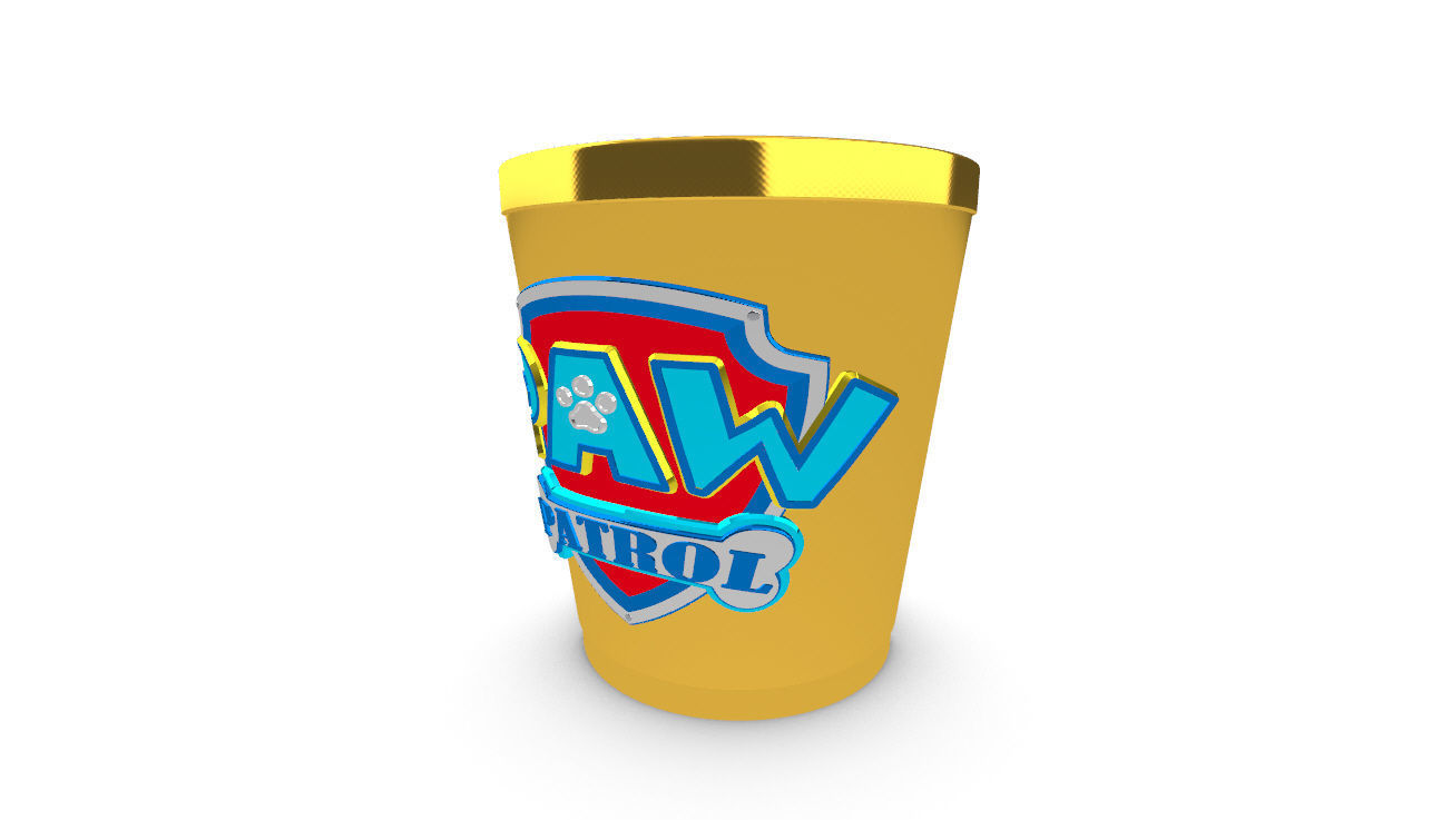 Paw Patrol Cup Container 3D Print Ready  3D print model_3