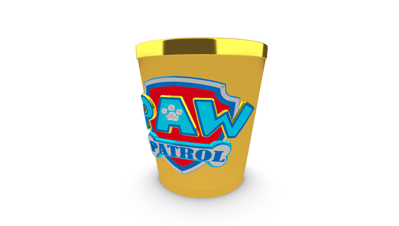 Paw Patrol Cup Container 3D Print Ready  3D print model_2