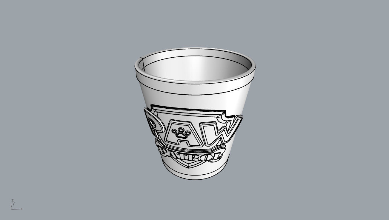 Paw Patrol Cup Container 3D Print Ready  3D print model_61