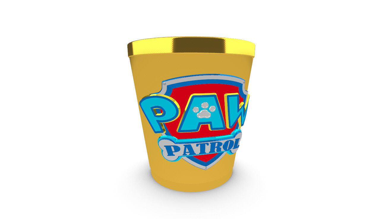Paw Patrol Cup Container 3D Print Ready  3D print model_29