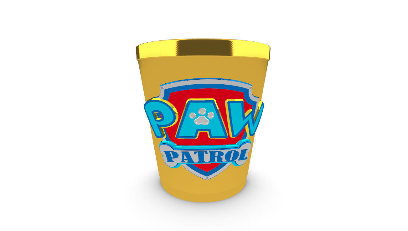 Paw Patrol Cup Container 3D Print Ready  3D print model_30