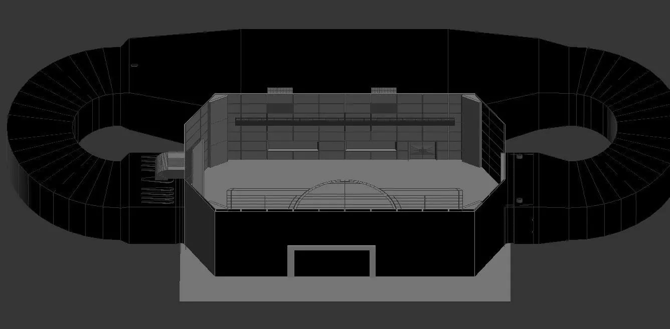 Masterscene of a Windtunel for Vehicles Low-poly 3D model_0