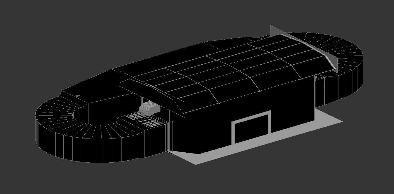 Masterscene of a Windtunel for Vehicles Low-poly 3D model_1