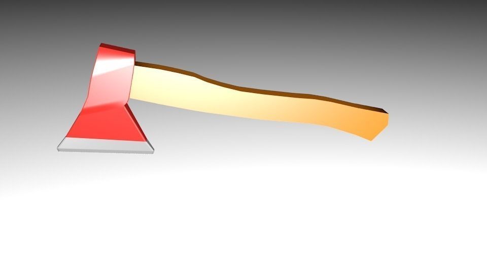 High-Poly Axe with ribbon Free 3D model