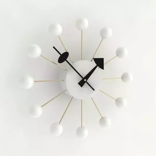 Ball Wall Clock white 3D model_0