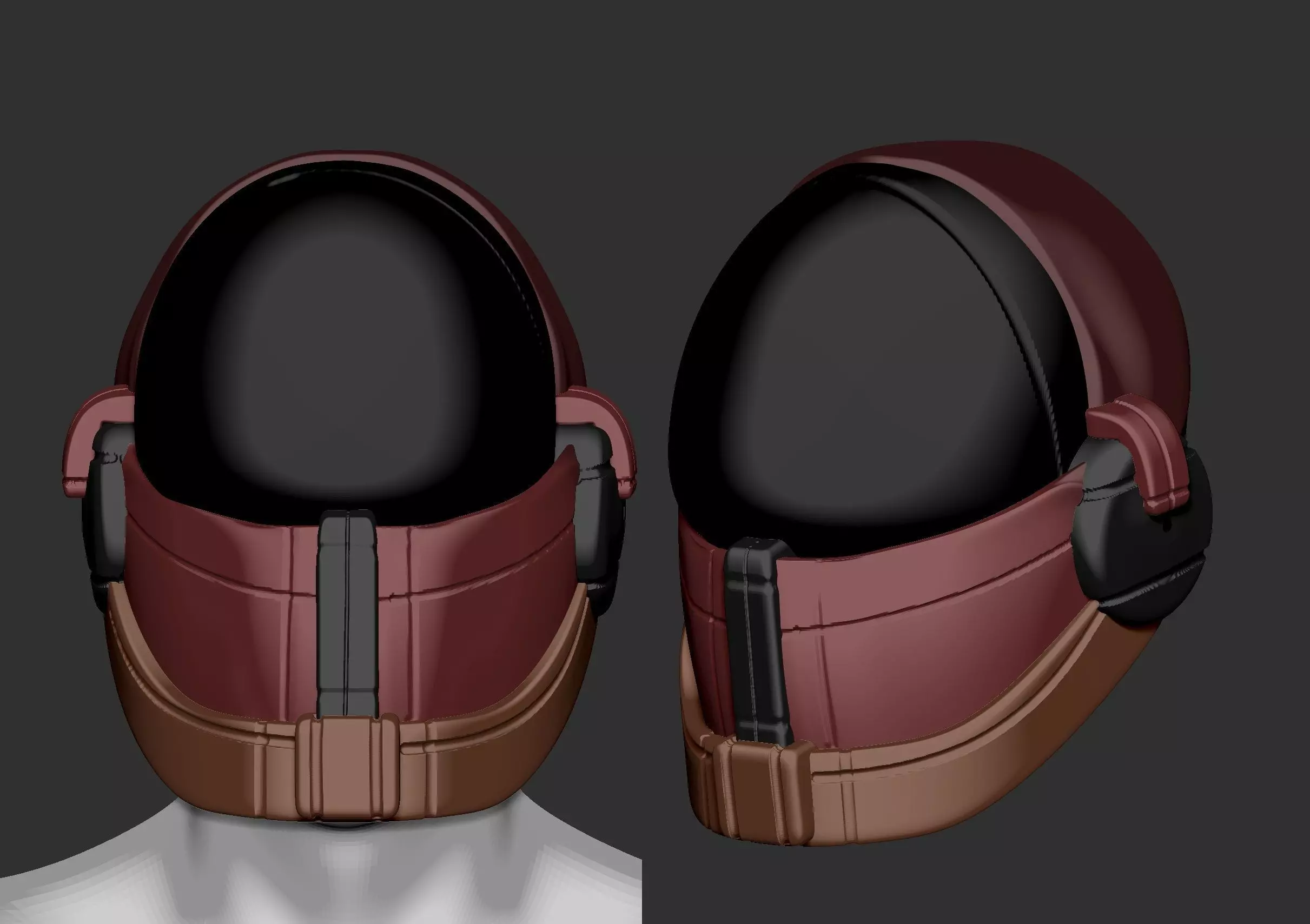 High quality scifi helmet high poly sculpt ver 4 3d printable 3D model_0