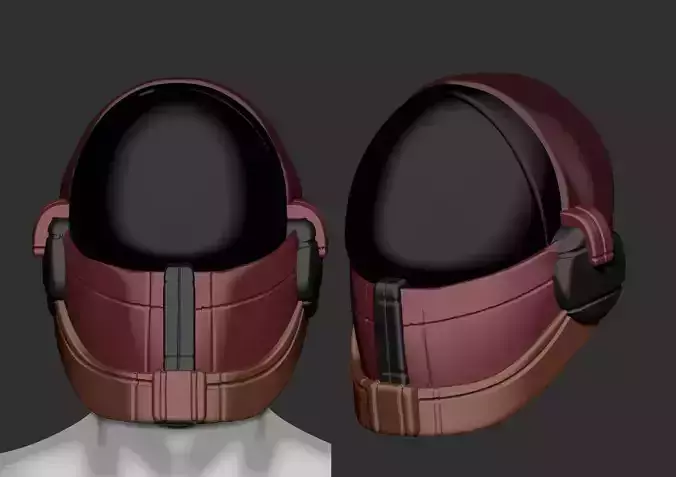 High quality scifi helmet high poly sculpt ver 4 3d printable 