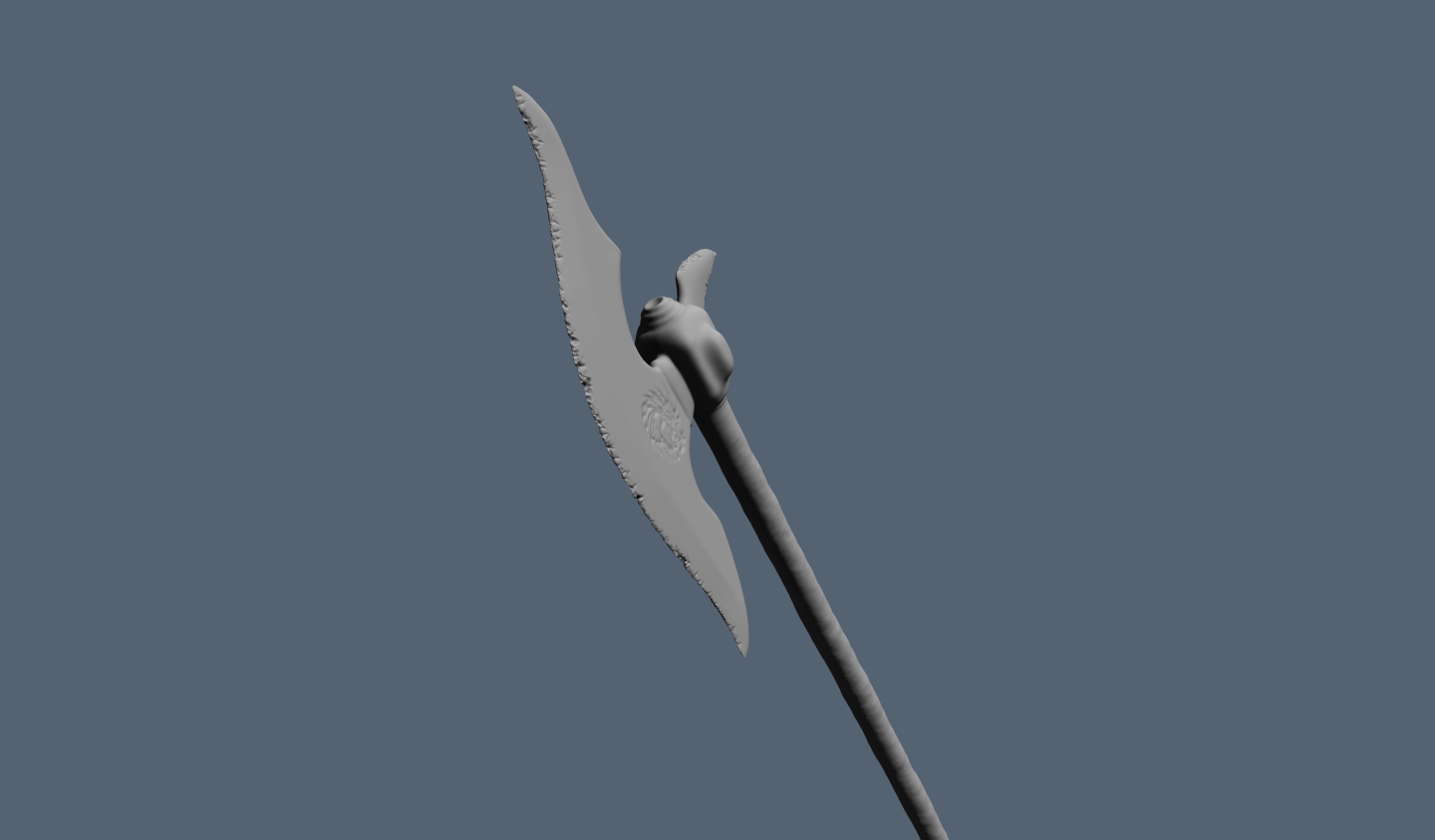 High-poly model of halberd 3D print model_1