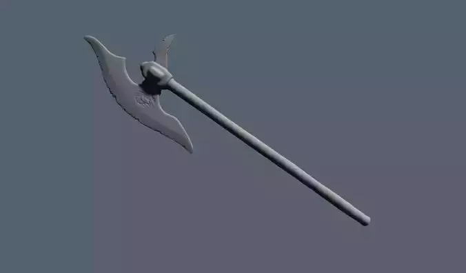 High-poly model of halberd