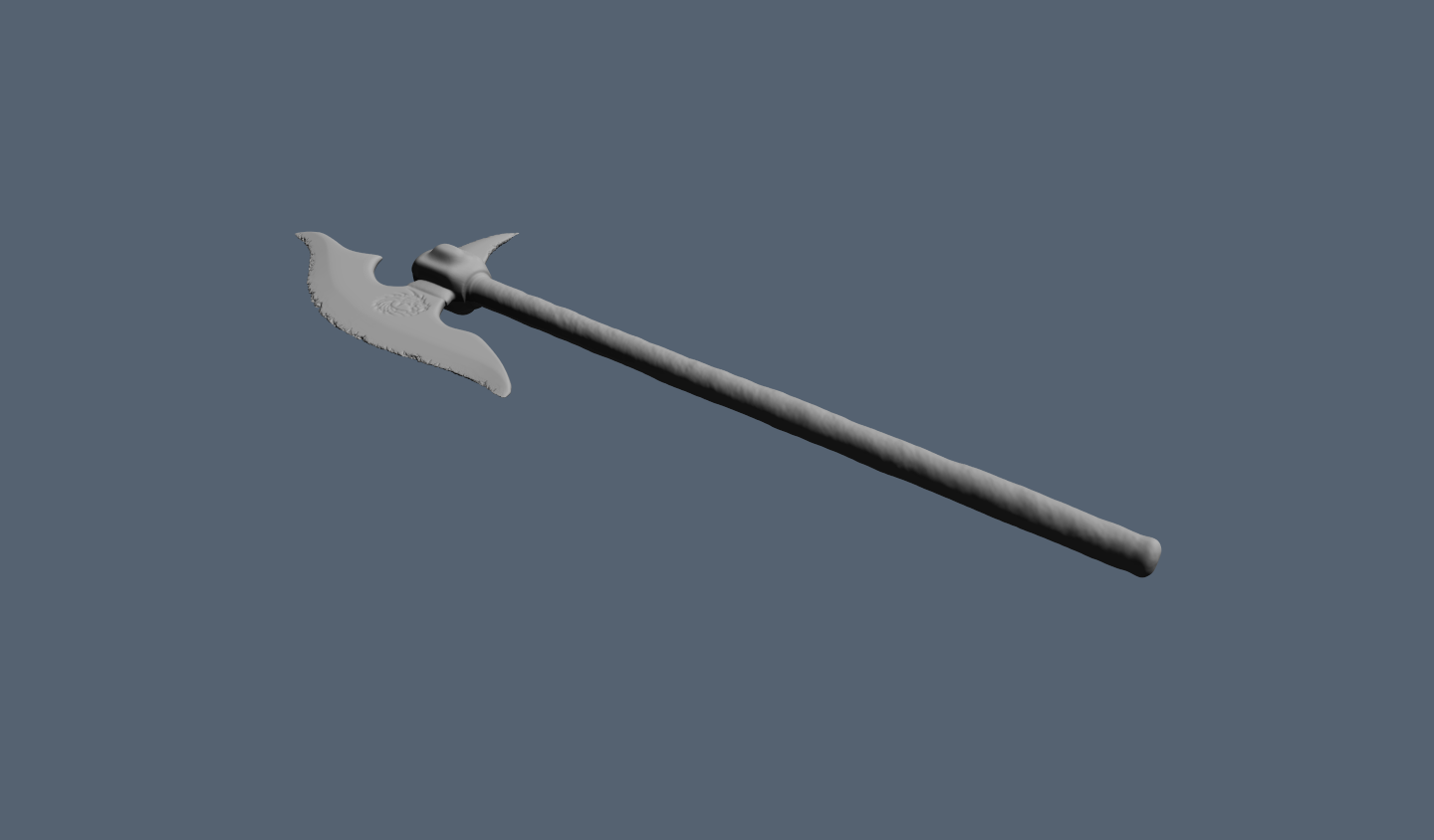 High-poly model of halberd 3D print model_3
