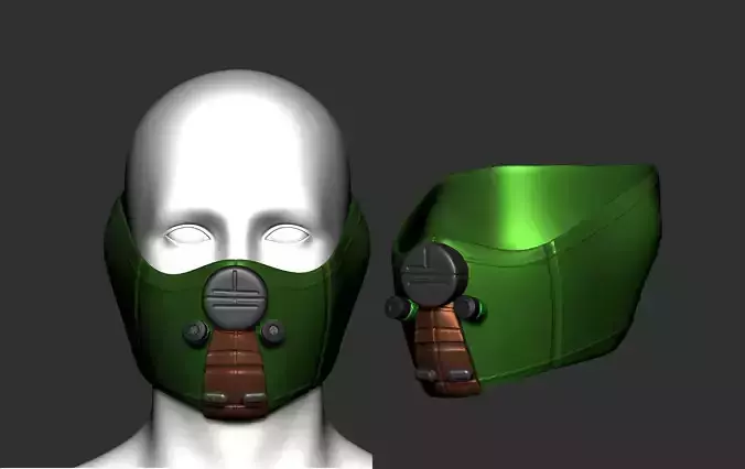 gas mask millitary high poly sculpt 3d printable ver 3