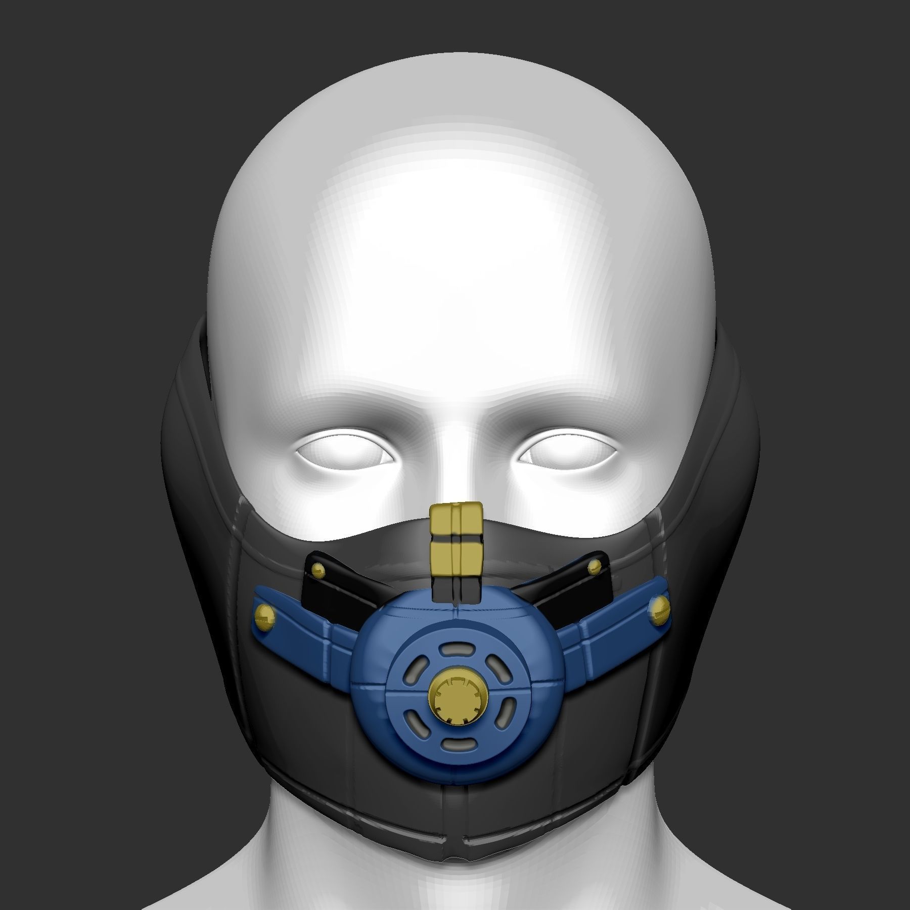 gas mask helmet scifi high poly sculpt ver 3 3d printable 3D model ...