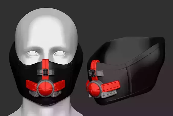 gas mask helmet scifi high poly sculpt 3D model