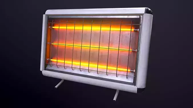 Heater Low-poly Game-Ready PBR tv stand Low-poly 3D model
