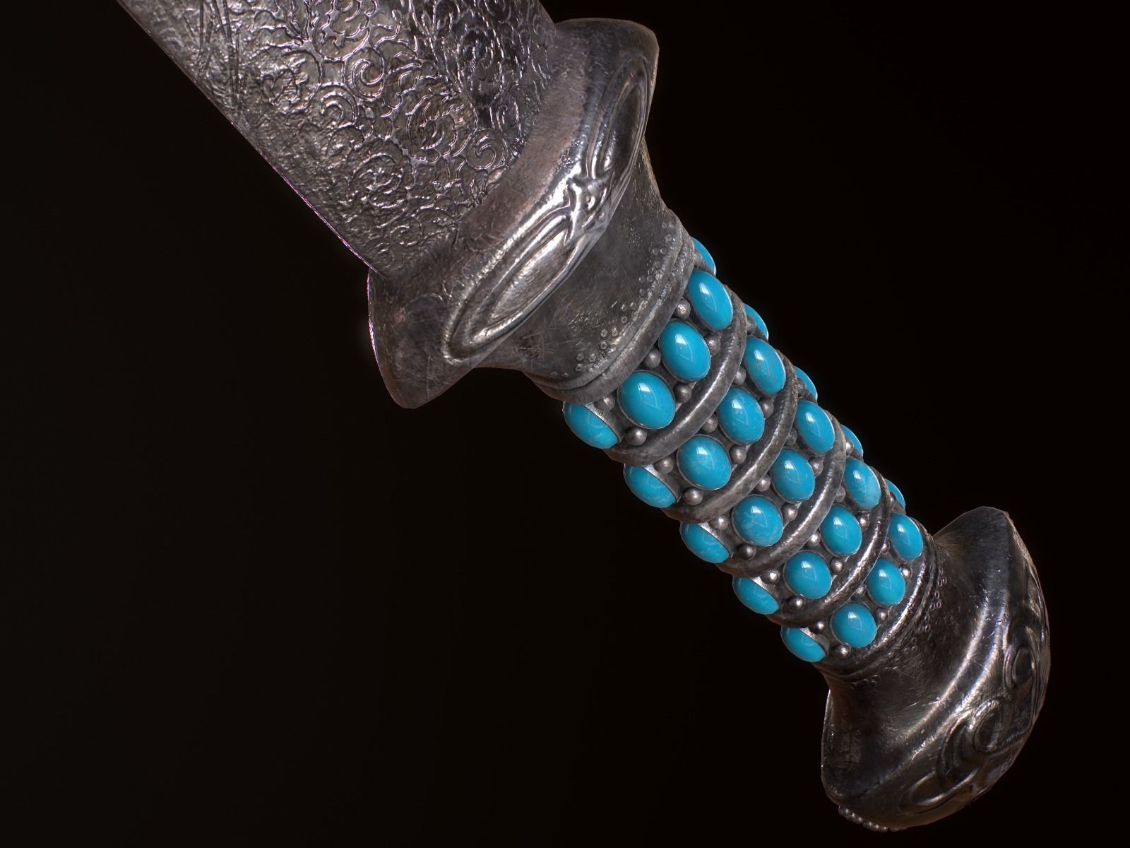 Medieval Dagger Low-poly 3D model_17