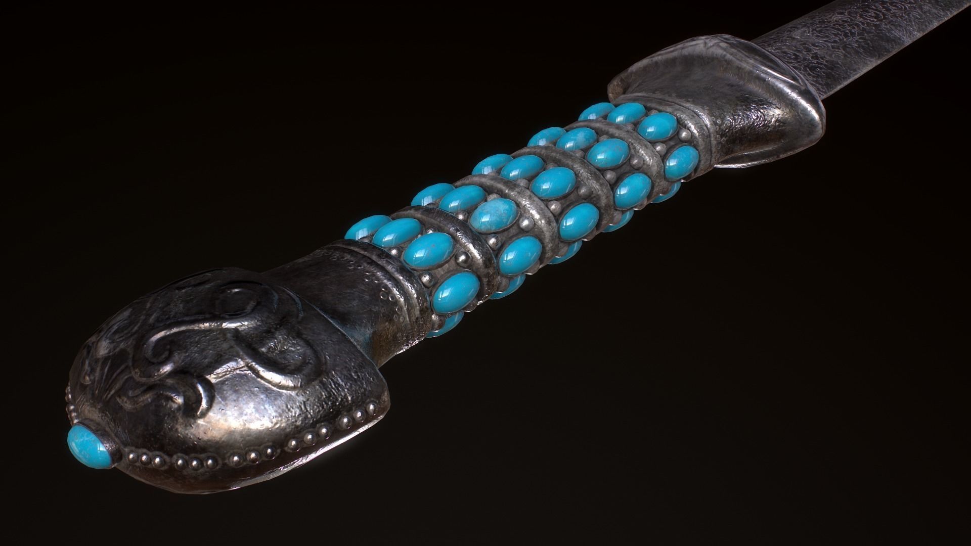 Medieval Dagger Low-poly 3D model_29