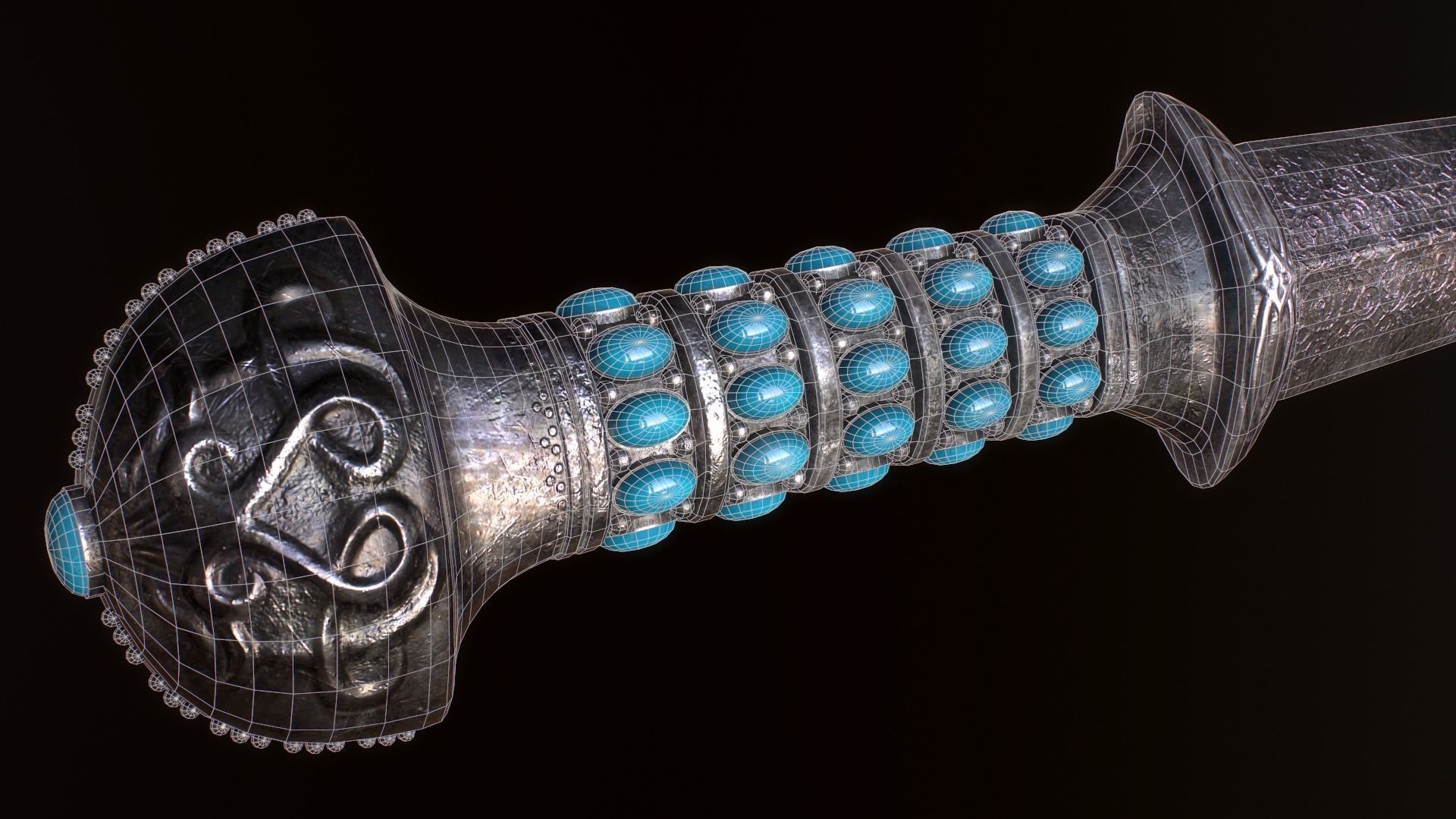 Medieval Dagger Low-poly 3D model_5