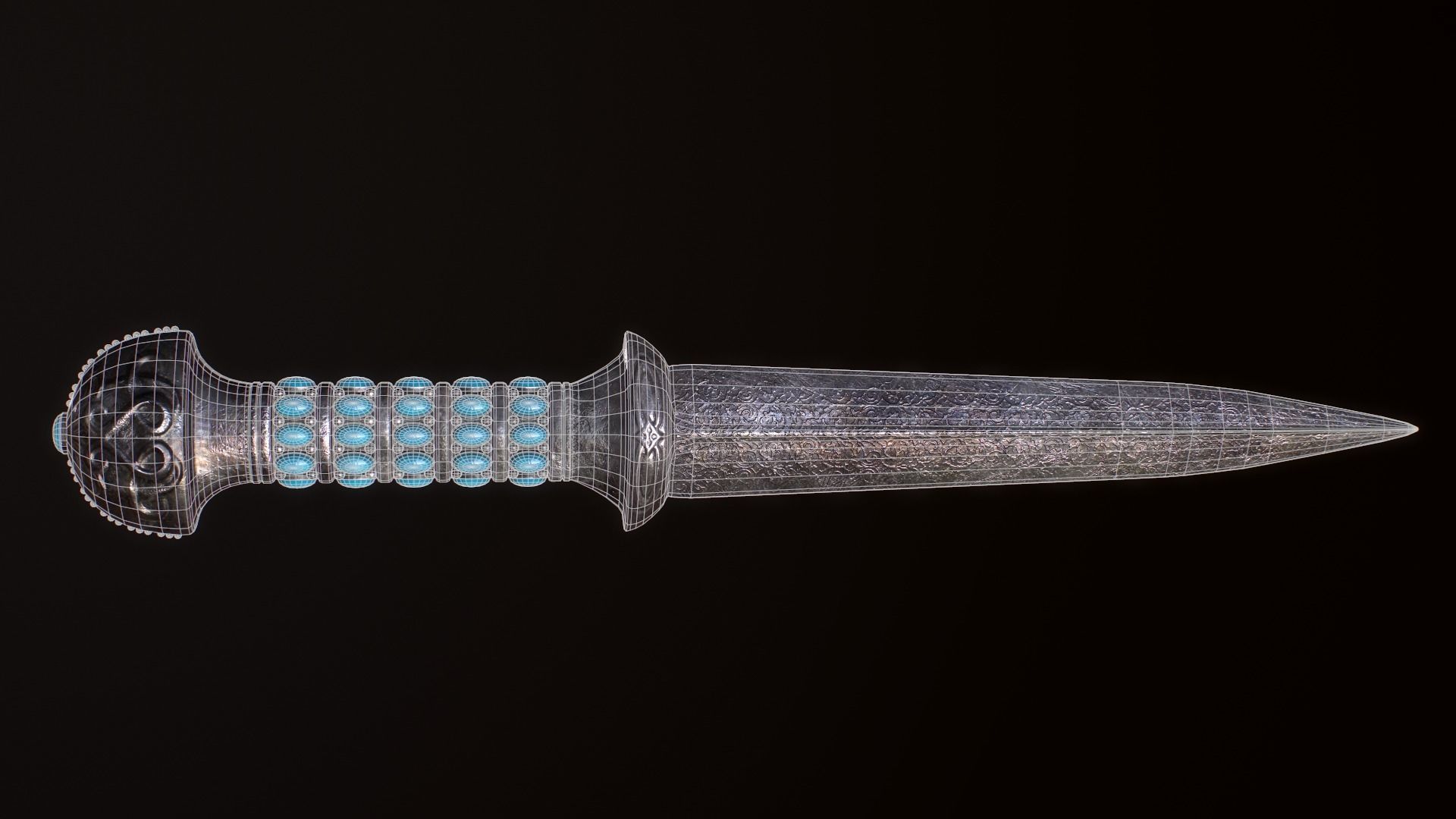 Medieval Dagger Low-poly 3D model_4