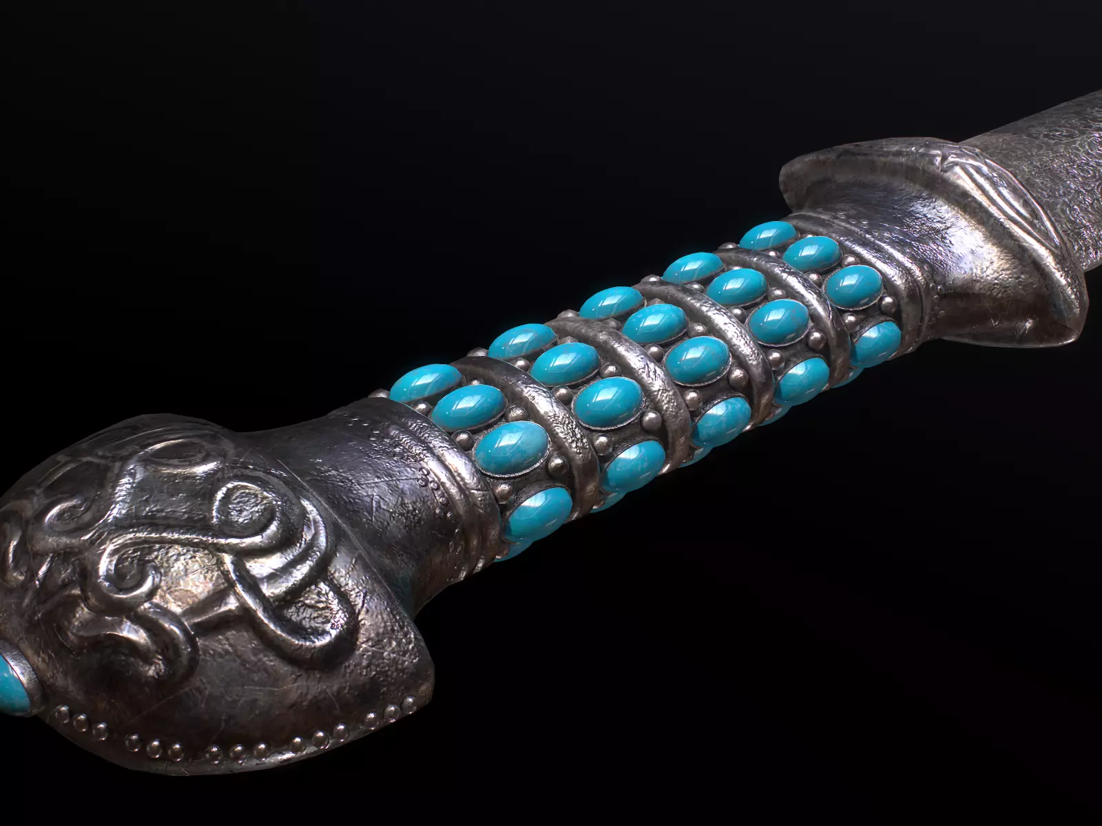 Medieval Dagger Low-poly 3D model_0