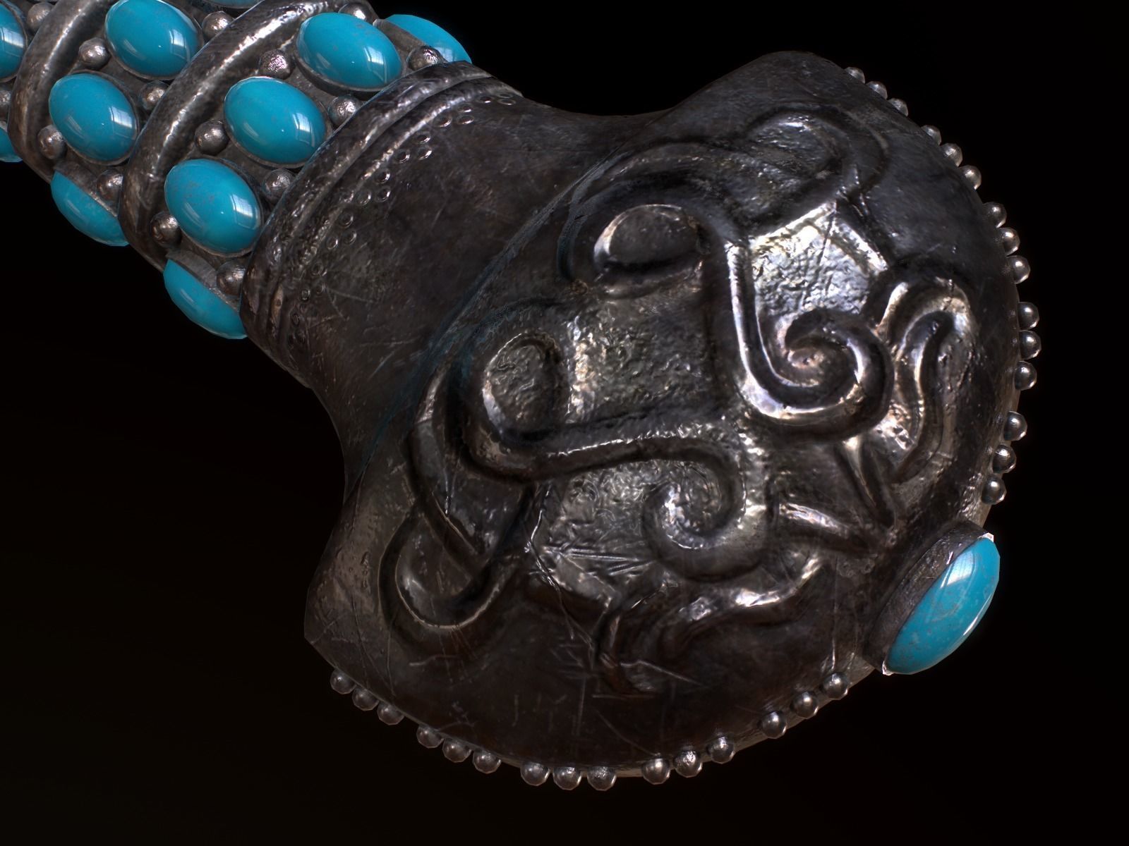 Medieval Dagger Low-poly 3D model_7