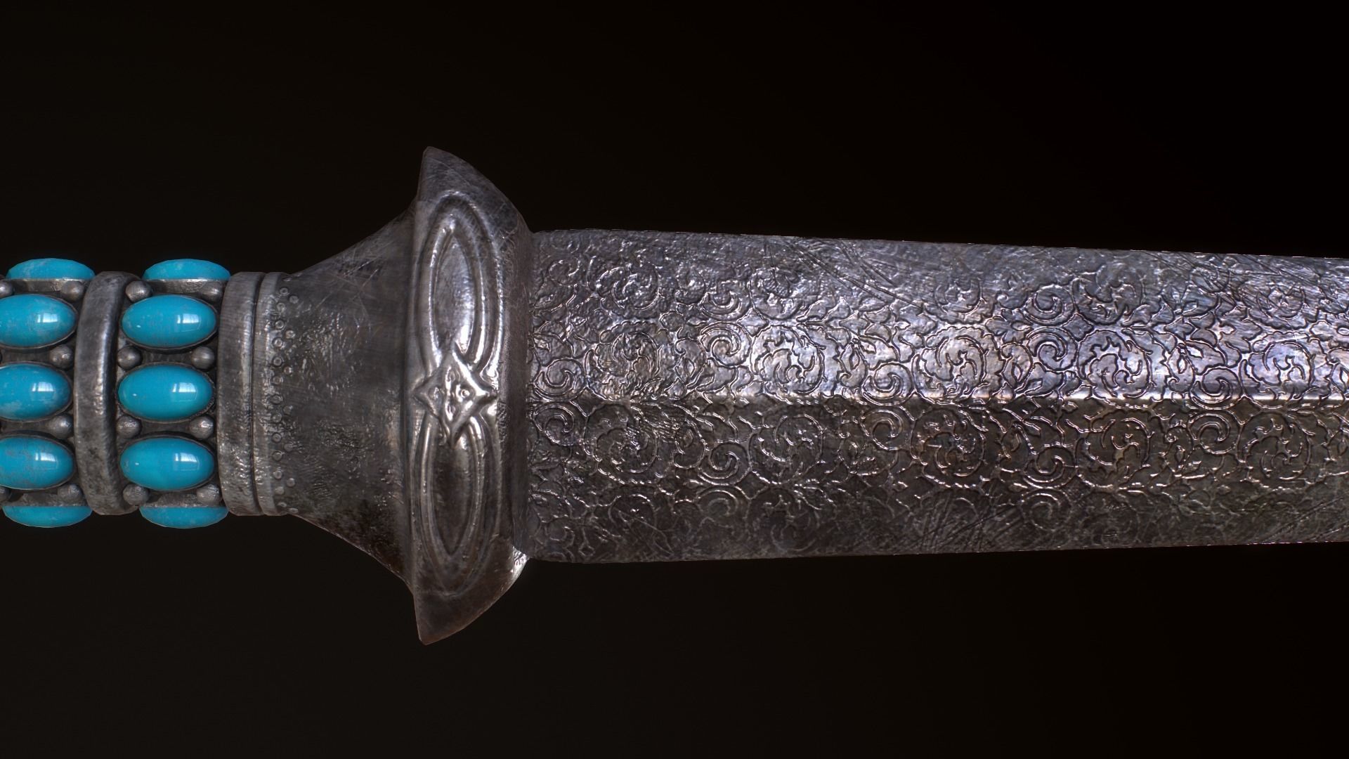 Medieval Dagger Low-poly 3D model_25