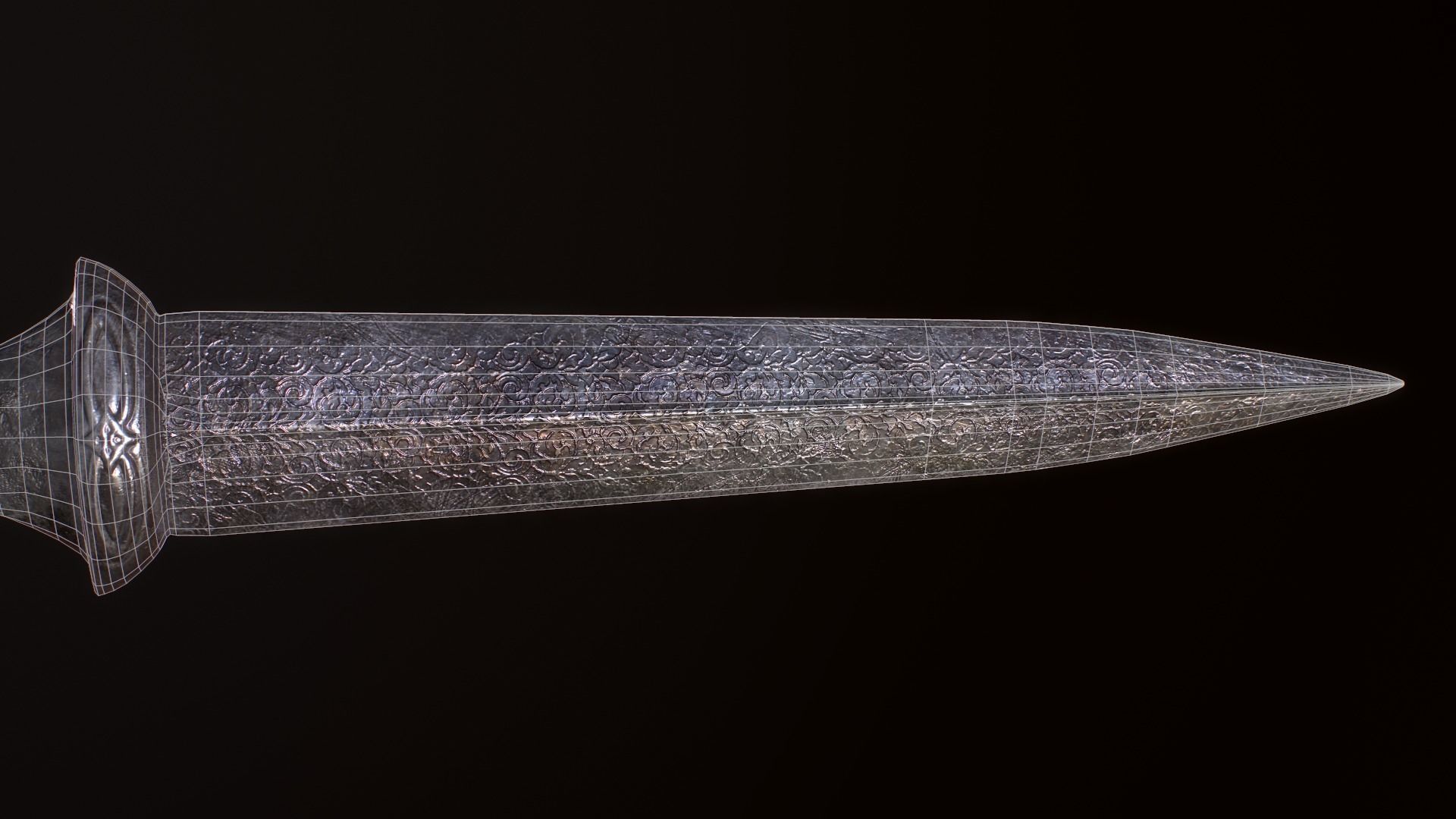 Medieval Dagger Low-poly 3D model_31