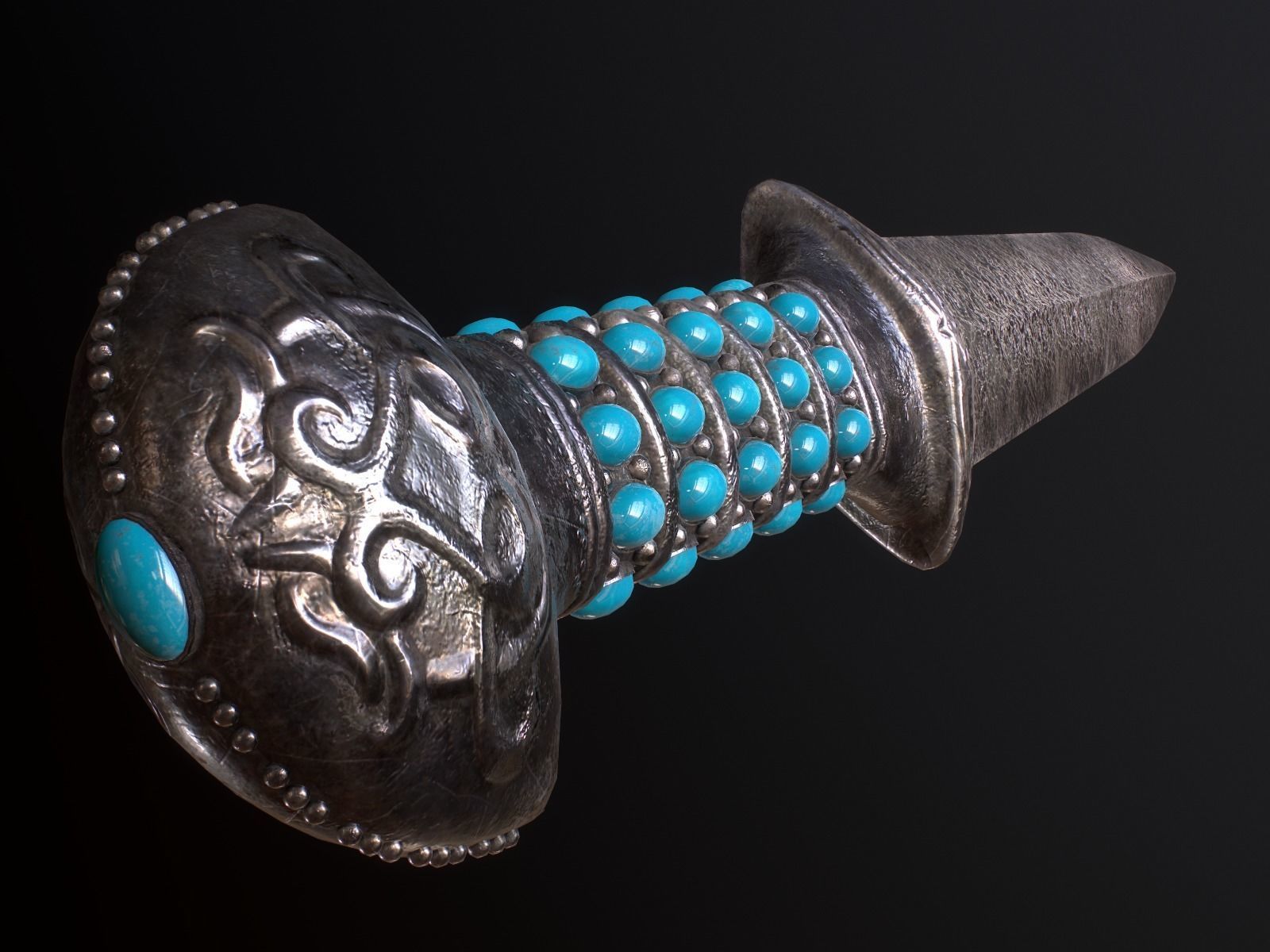 Medieval Dagger Low-poly 3D model_14