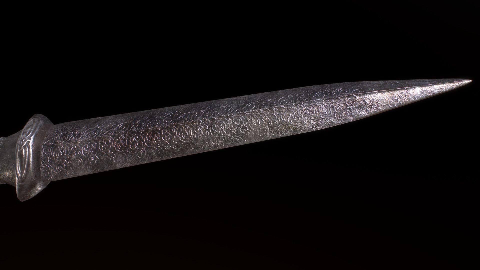 Medieval Dagger Low-poly 3D model_27