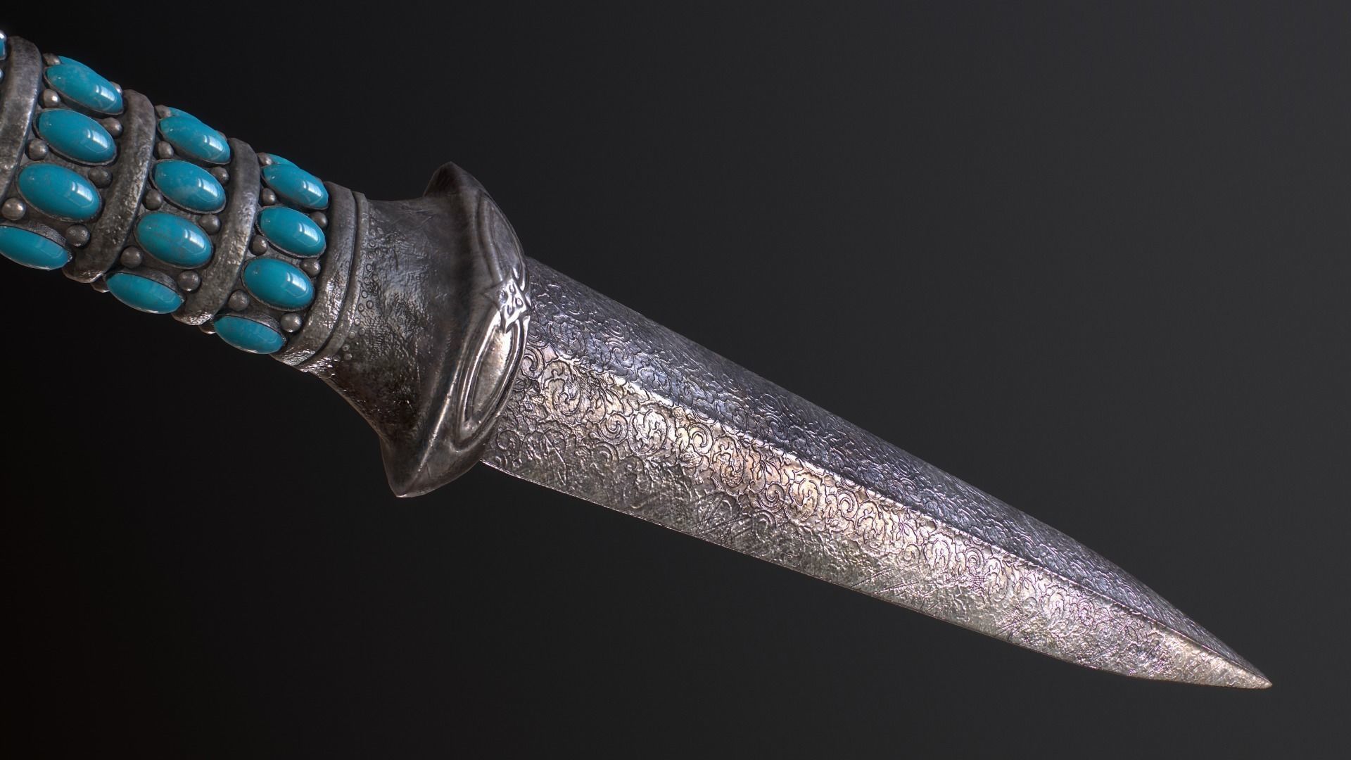 Medieval Dagger Low-poly 3D model_28