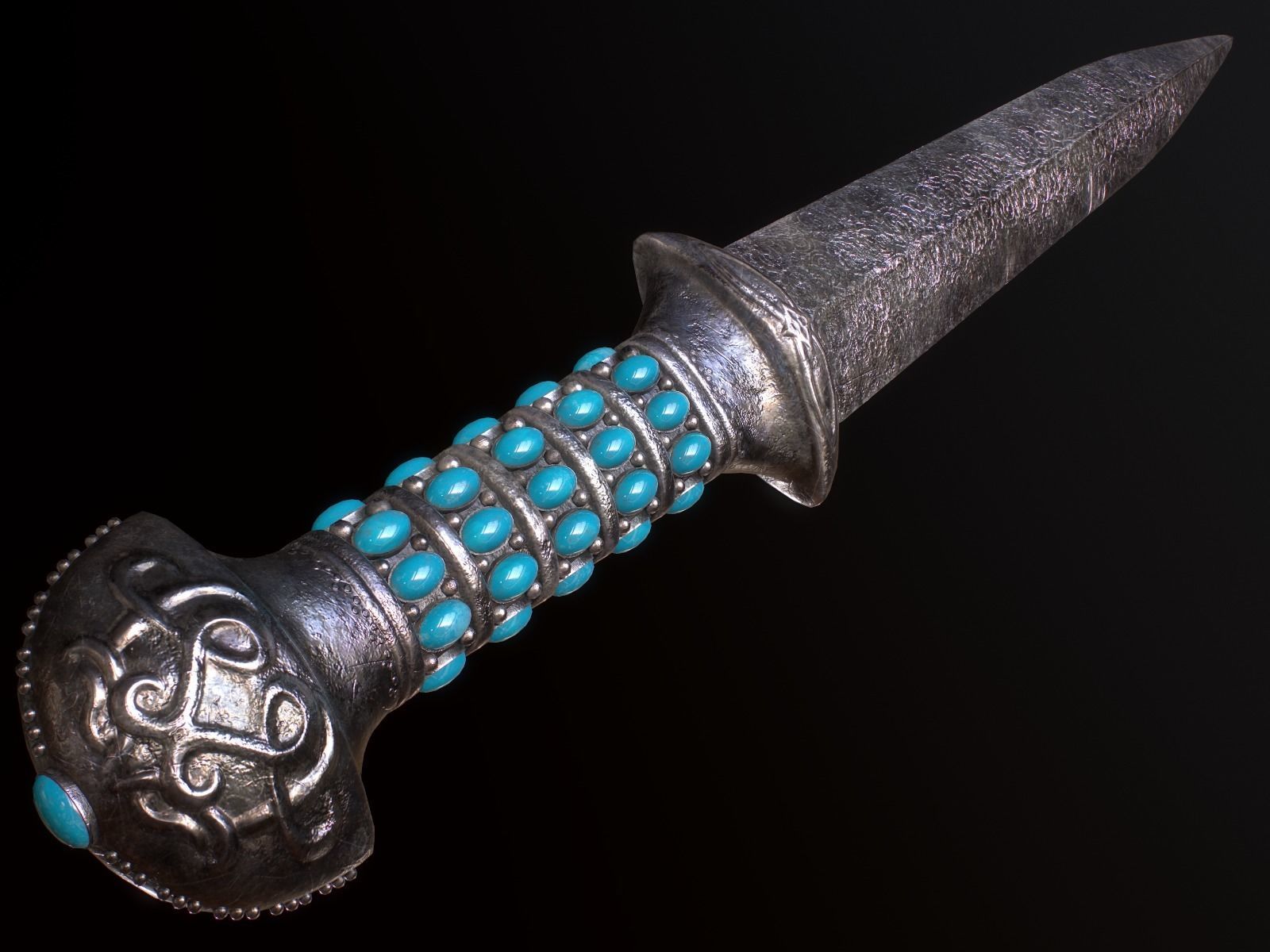 Medieval Dagger Low-poly 3D model_3