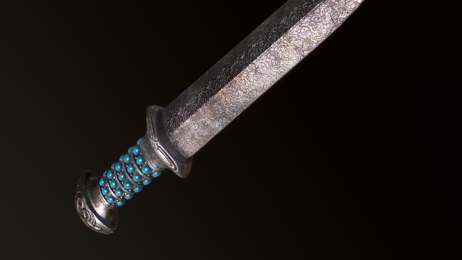 Medieval Dagger Low-poly 3D model_30