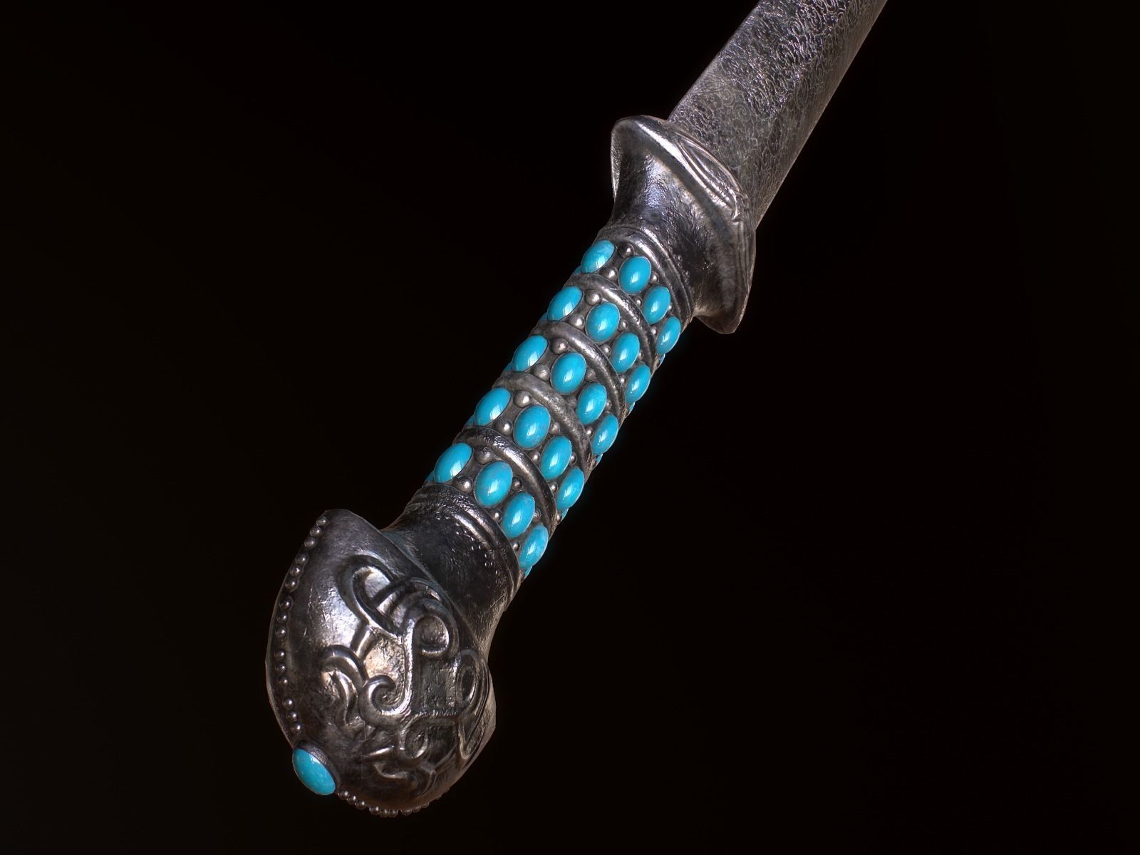 Medieval Dagger Low-poly 3D model_12