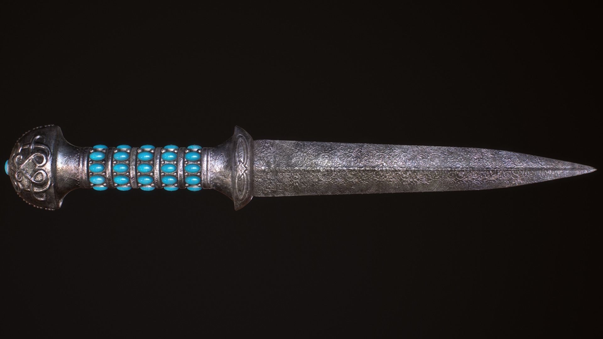 Medieval Dagger Low-poly 3D model_8