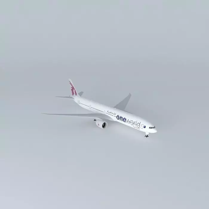 Qatar Airways Boeing 777 3DZ ER 2013 member of oneworld Speci... Free 3D model