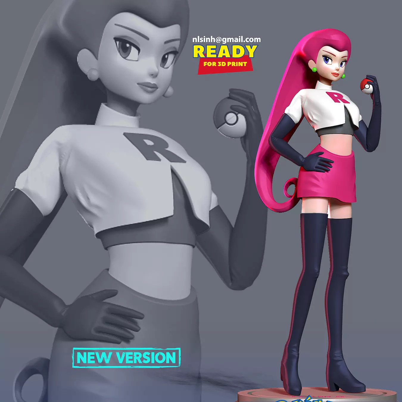 Jessie - Pokemon Fanart 3D print model_0