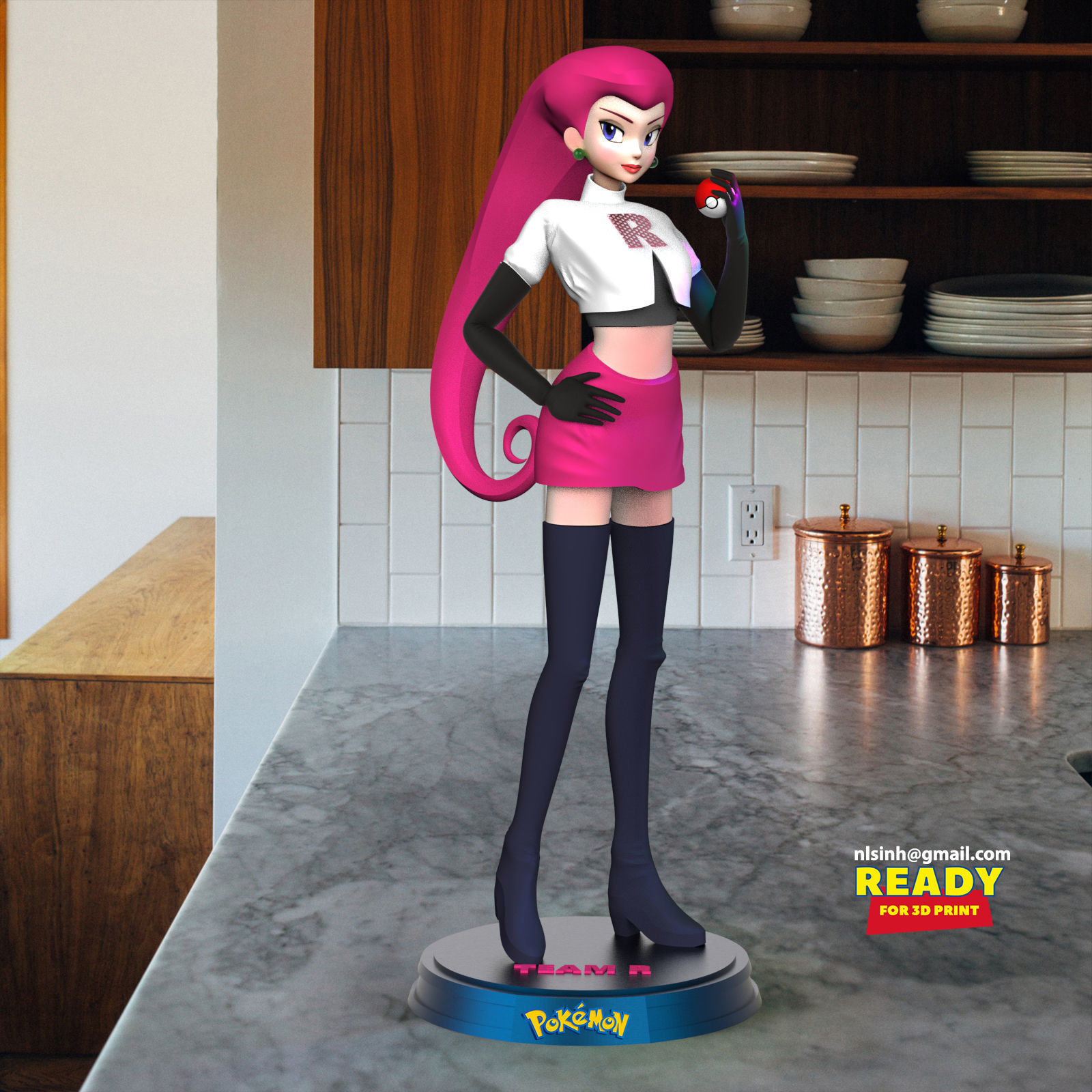 Jessie - Pokemon Fanart 3D print model_3
