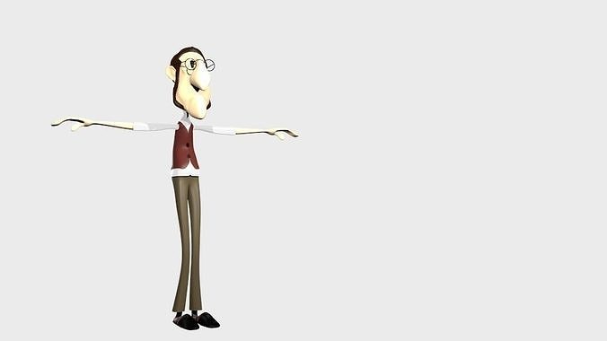Grandpa 3D Character Free 3D model