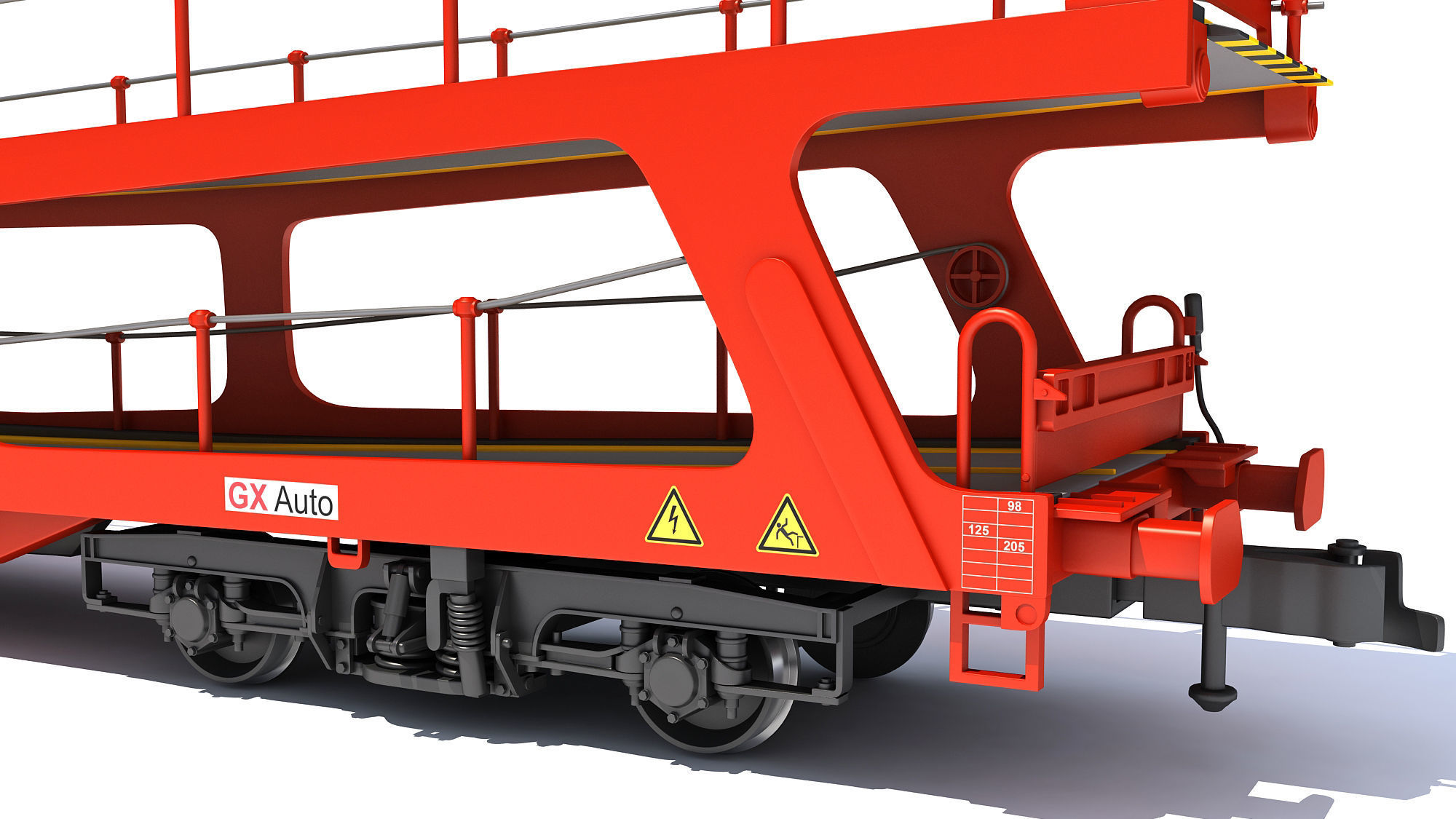 Car Transporter Railroad Wagon 3D model_16