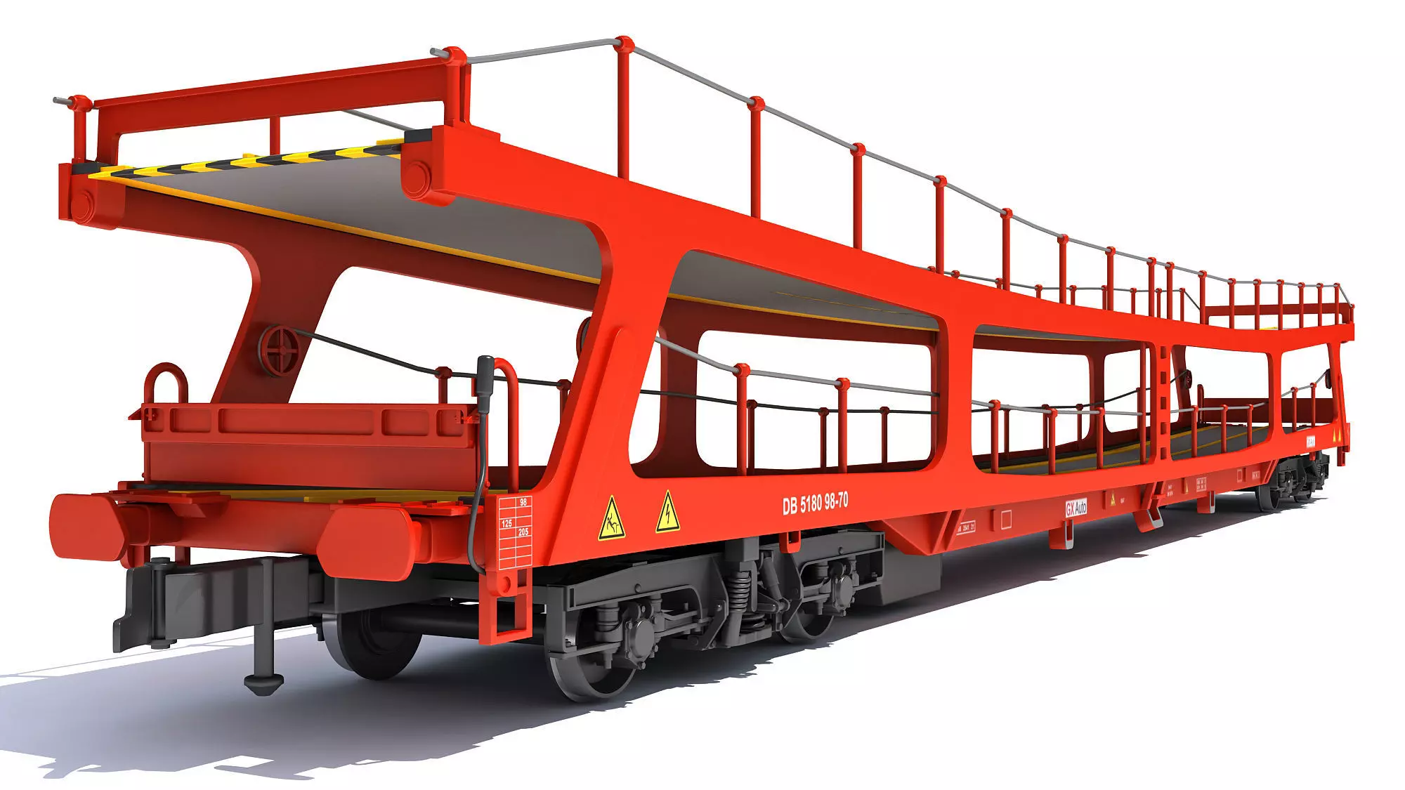 Car Transporter Railroad Wagon 3D model_0