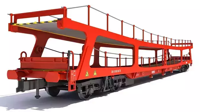 Car Transporter Railroad Wagon 3D model
