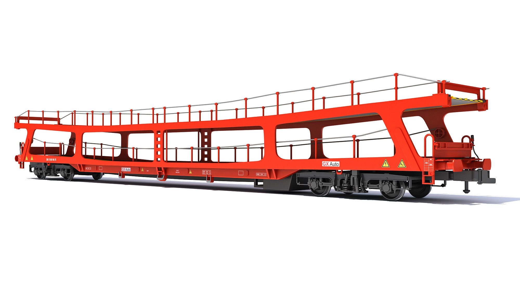 Car Transporter Railroad Wagon 3D model_11