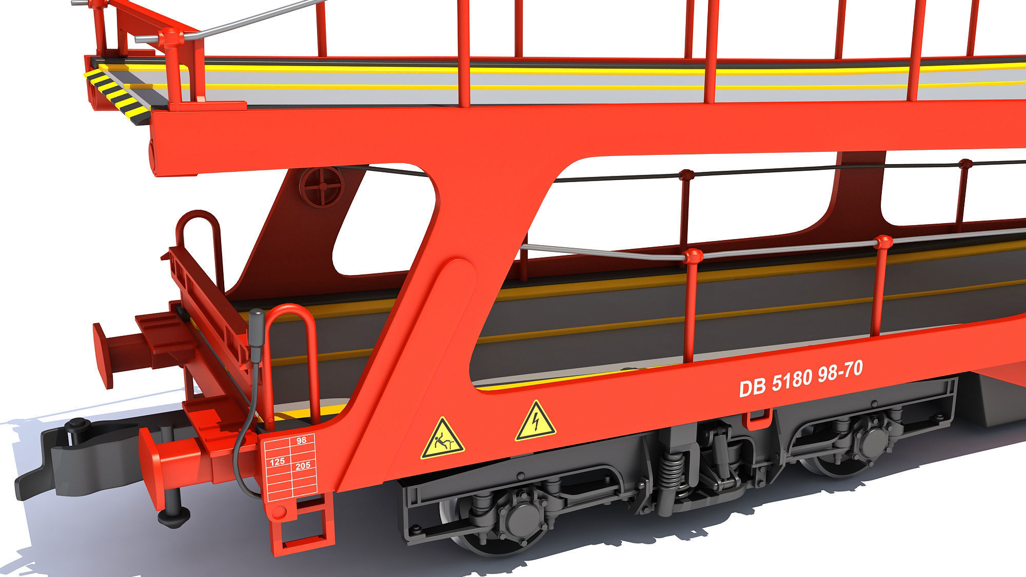 Car Transporter Railroad Wagon 3D model_19