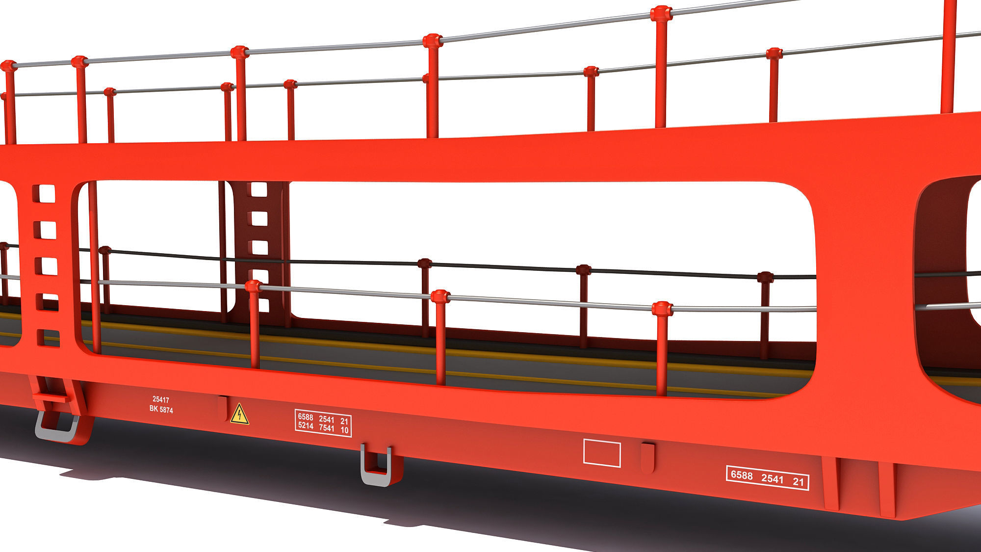 Car Transporter Railroad Wagon 3D model_17