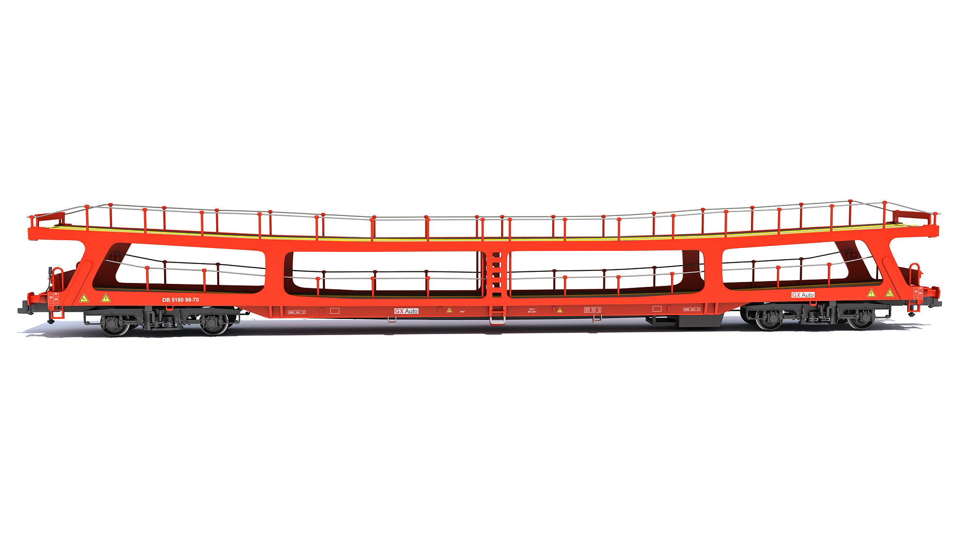 Car Transporter Railroad Wagon 3D model_9