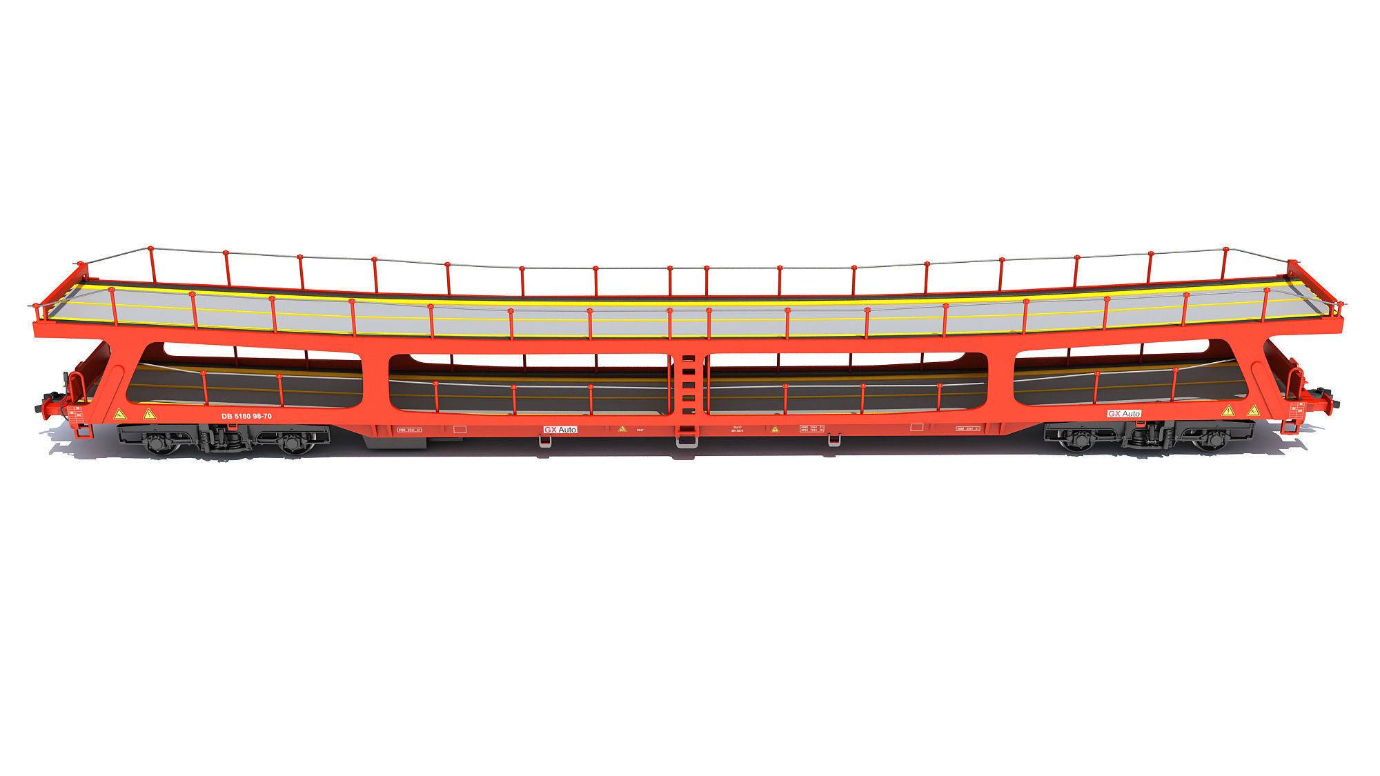 Car Transporter Railroad Wagon 3D model_14